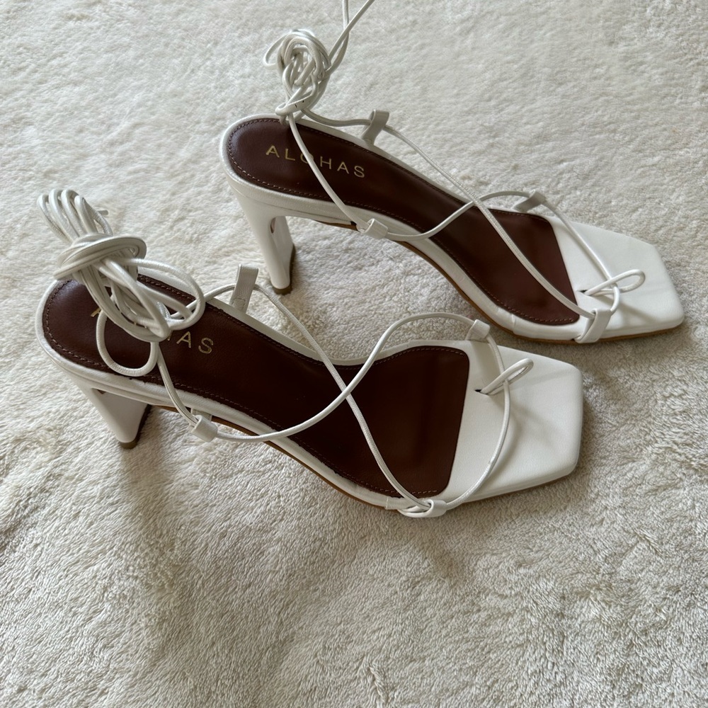 BNIB Alohas Bellini Strappy Sandal in Pearl White Sz 5 - Picture 7 of 10